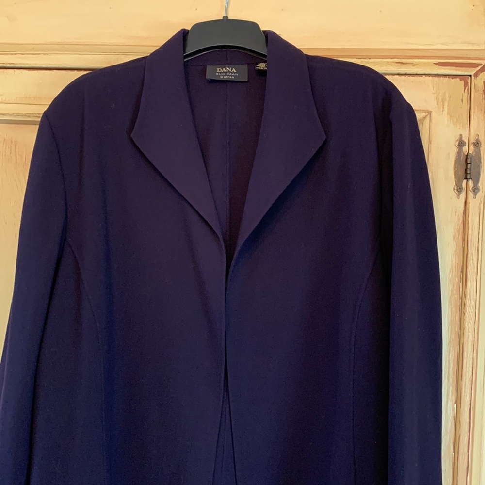 Dana Buchman size 24 open front jacket in dark navy. 💯 wool. New, no tags.